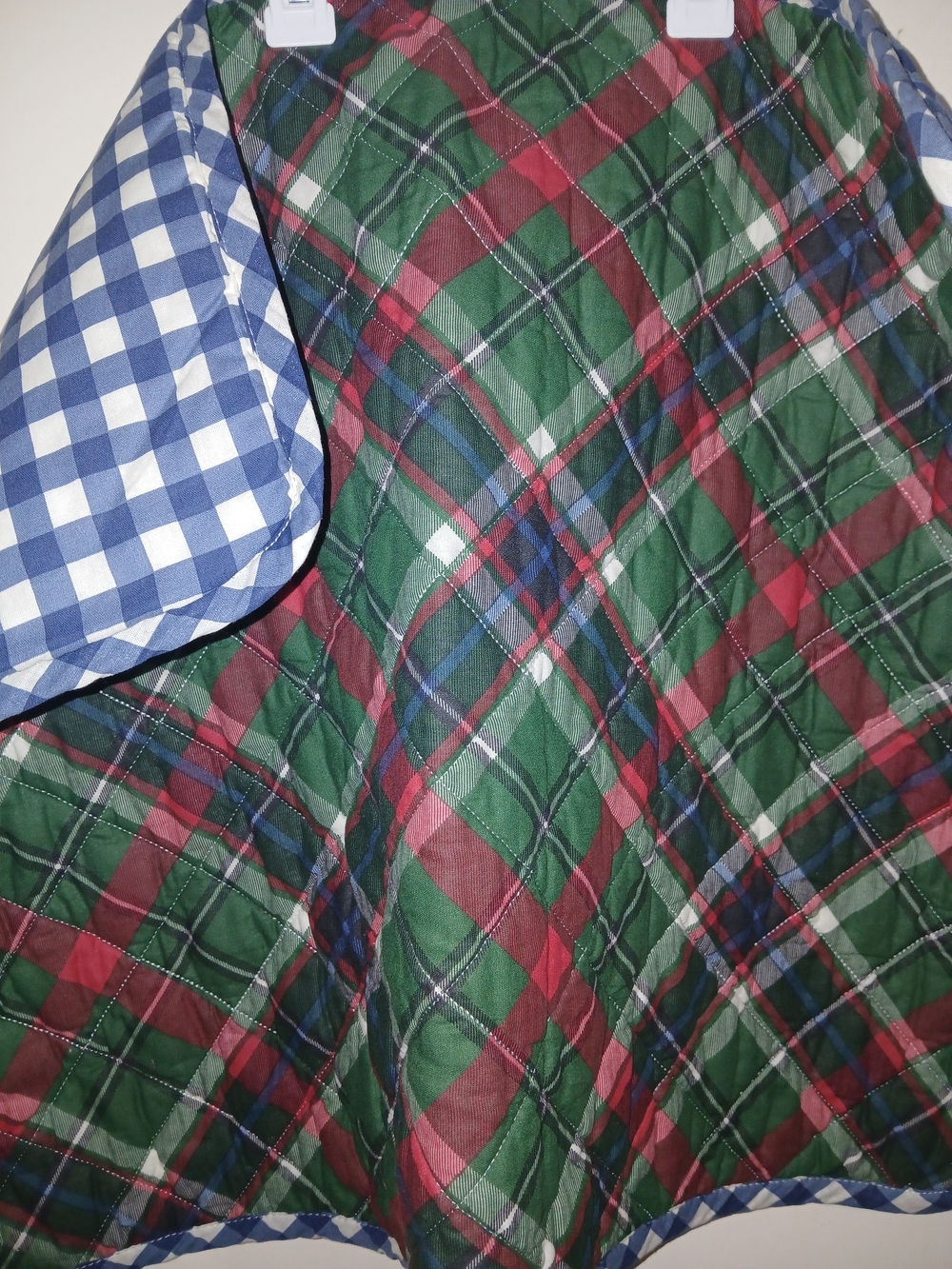 Quilted Plaid  Pillow Sham with Gingham Accent